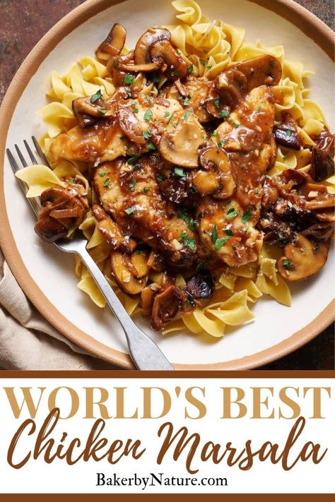 Bobby Flay Chicken Marsala, Creamy Chicken Marsala Pasta, Chicken With Butter Noodles, Chicken With Buttered Noodles, Easy Chicken Marsala Recipe, Popular Chicken Recipes, Chicken Marsala Pasta, Black Color Hairstyles, Chicken Marsala Recipe