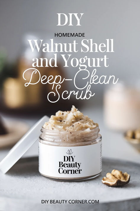 Homemade Walnut Shell and Yogurt Deep-Clean Face Scrub: A Natural Solution for Radiant Skin Homemade Face Scrubs, Deep Clean Face, Diy Facial Scrub, Homemade Face Scrub, Face Scrub Recipe, Yogurt Benefits, Skin Scrub, Face Scrubs, Skin Renewal