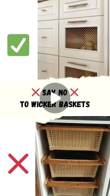 Basket For Kitchen Counter, Wicker Baskets In Kitchen, Kitchen Baskets Drawers, Wicker Basket In Kitchen, Interior Facts, Kichan Farnichar Design, Wicker Basket Kitchen, Mesh Drawers, Wicker Basket Drawers