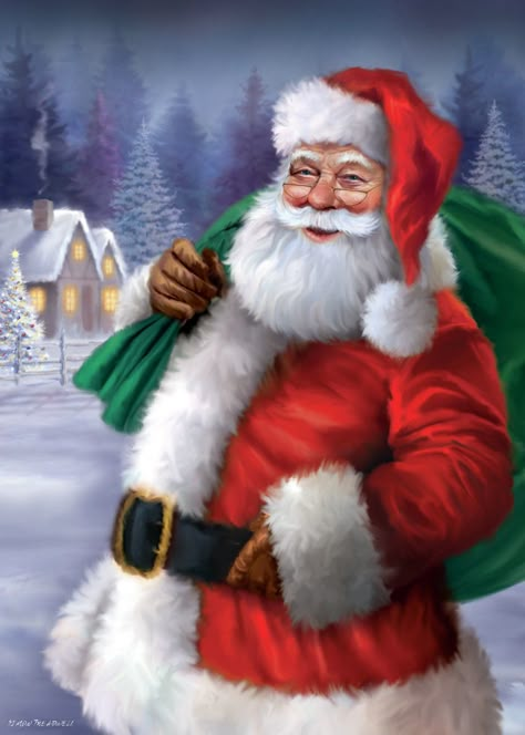 Santa Claus Pictures, Santa Paintings, Santa Art, Christmas Santas, Christmas Artwork, Santa Pictures, Christmas Pics, Wallpaper Iphone Christmas, Halloween And Christmas