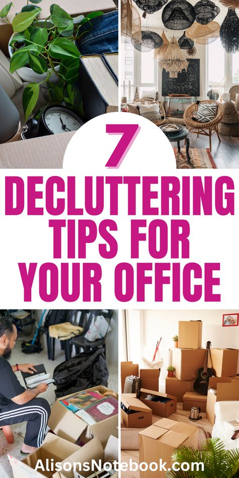 Declutter Office Space, How To Declutter Your Office, Declutter Office, 2024 Declutter Calendar, Motivation To Declutter, Hoarding Help Declutter, Tidy Workspace, Office Decluttering, Small Office Space