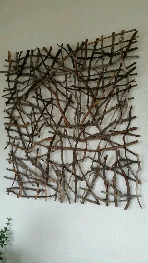 Stick Wall Hanging, Takken Decor, Tre Kunst, Twig Crafts, Twig Art, Diy Wand, Wood Wall Art Diy, Wire Diy, Deco Nature