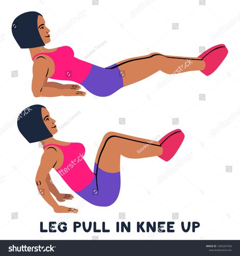 Leg Pull In, Knee Pull Ins Workout, How To Do Knee Pull Ins, What Are Knee Pull Ins, Knee Pull Ins How To, Leg Pull In Exercise, Knee Pull In Exercise, In And Out Workout, Knee Pull Ins