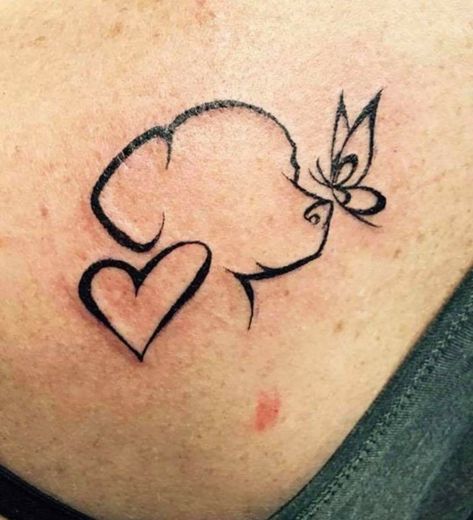 So cute, dog tattoo Tattoo With Heart, Nose Tattoo, Tatoo Dog, Puppy Tattoo, Dog Memorial Tattoos, Pawprint Tattoo, Paw Tattoo, Heart Tattoos, Memorial Tattoo