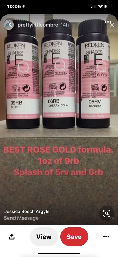 Rose Brown Formula, Rose Gold Hair Color Formula, Rose Gold Formula, Rose Gold Toner, Haircolor Formulas, Toner Formulas, Shades Eq Formulas, Redken Formulas, Hair Stylist Tips