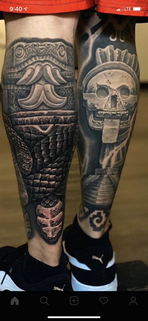 Candy Skull Tattoo, Aztec Tattoos Sleeve, Mayan Tattoos, Chicano Tattoos Sleeve, Aztec Tattoos, Mexican Tattoo, Aztec Tattoo Designs, Evil Tattoos, Men Tattoos Arm Sleeve