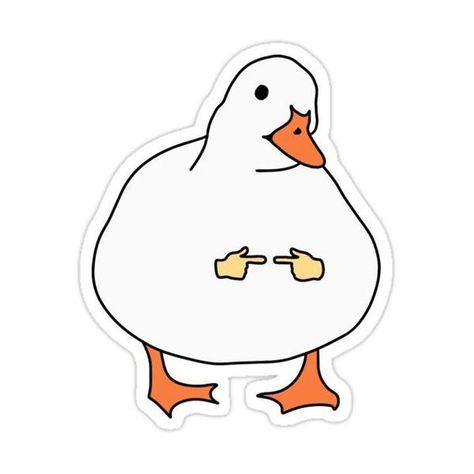 Goose Funny, Goose Sticker, Weird Stickers, Bahasa China, Sticker Design Inspiration, Sketches Simple, Animal Stickers, Animal Jokes, Story Instagram