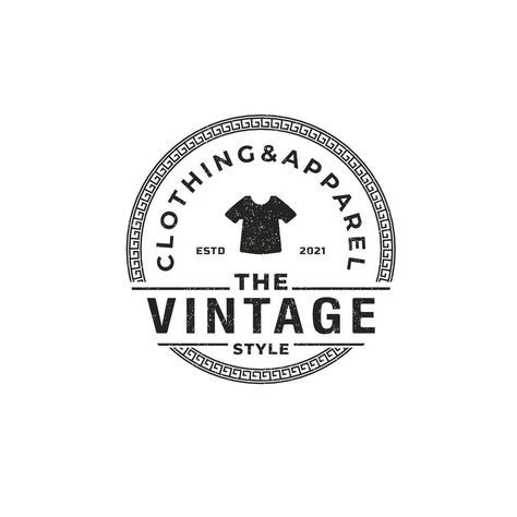 Classic Vintage Retro Label Badge for Clothing Apparel Circle Logo Emblem Design Template Element Circle Emblem Logo, Vintage Clothes Shop Logo, Vintage Circle Logo, Vintage Brand Logo, Vintage Clothing Logo, Vintage Badge Logo, Magnus Walker, Logos Vintage, Retro Label