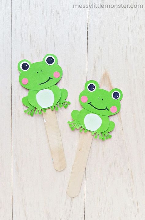 frog craft - 5 speckled frogs nursery rhyme prop Frog Crafts Preschool, Frog Template, Frog Nursery, Paper Craft Ideas For Kids, Frog Puppet, Origami Kids, Planet Crafts, Puppet Craft, Frog Birthday