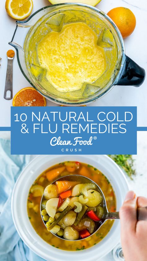 10 Natural Ways to Remedy a Cold or Flu! Being stuck at home sick with the flu or a cold can be miserable. You can do many things to try and alleviate the symptoms, including visiting your doctor, taking medicine, or trying some at-home remedies... Home Remedies For Sickness, Food When Sick, Eat When Sick, Taking Medicine, Home Medicine, Sick Remedies, Things To Try, Herbal Teas Recipes, Crockpot Soup Recipes