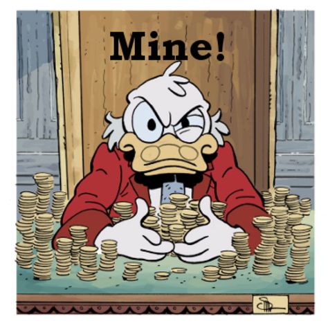 Scrooge McDuck! Duck With Money Cartoon Wallpaper, Daffy Duck Money Wallpaper, Scrooge Mcduck Art, Scrooge Mcduck Money, Dagobert Duck, Uncle Scrooge, Ebenezer Scrooge, Punk Disney Princesses, Bah Humbug