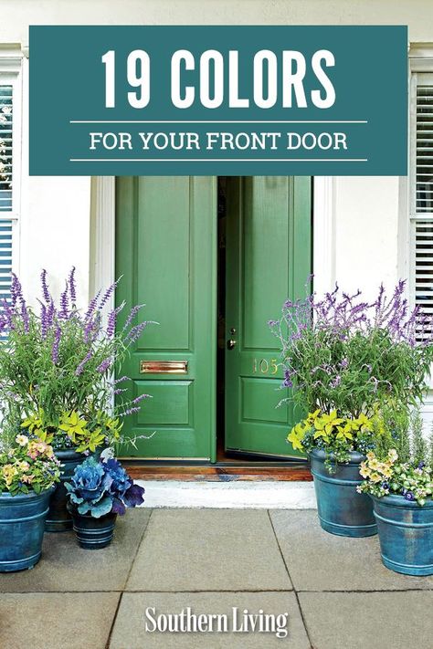 Painted Front Door Ideas, Front Door Lights, Bold Front Door Colors, Blue Interior Doors, Bold Front Door, Farm Exterior, Bright Front Doors, Sunset Kitchen, Door Color Ideas