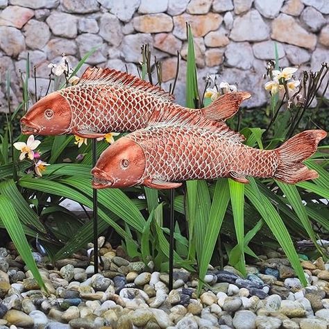 Amazon.com: Garden Statues Decor Koi Fish décor Statue, 2pcs Ceramic Copper Koi Fish Statues, Outdoor Patio Decor Fish Sculpture, Backyard and Pond Home Kitchen Decoration, Housewarming Garden Gifts : Patio, Lawn & Garden Koi Fish Sculpture, Koi Fish Decor, Pond Home, Fish Statue, Fish Garden, Outdoor Gathering Space, Waterproof Paint, Beginner Pottery, Gardening Gifts