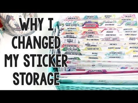 Sticker Storage Ideas Organizing, Scrapbook Sticker Organization, Sticker Storage Ideas, Sticker Binder, Scrapbook Room Organization, Gelly Roll Pens, Bullet Journal Supplies, Craft Storage Organization, Scrapbook Storage