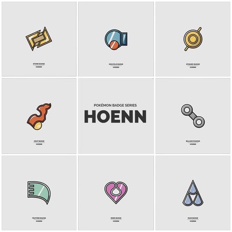 Pokemon Hoenn Region, Pokemon Gym Badges, Pokemon Patch, Pokemon Items, Pokemon Badges, Gym Badges, Hoenn Region, Cool Pokemon Cards, Pokemon Official