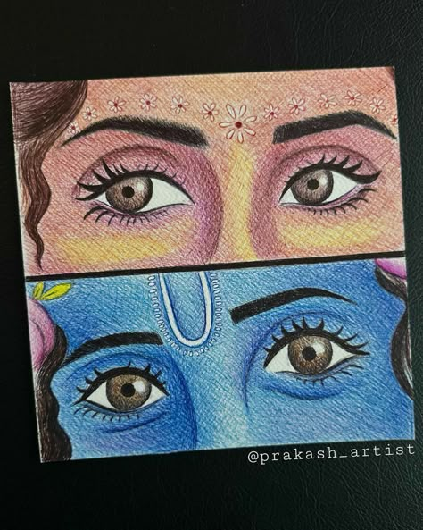 Radha Krishna Eyes, Krishna Eyes Drawing, Krishna Eyes, Ballpen Art, Painting Mood, Cute Easy Paintings, Easy Disney Drawings, Canvas Art Painting Acrylic, Pencil Drawing Images