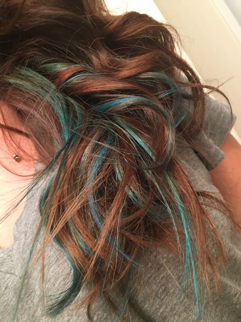 Multi Tone Hair Color, Multi Tone Hair, Blue Brown Hair, Blue Hair Highlights, Prom Hairstyle, Hair Streaks, Hair Dye Ideas, Pretty Hair Color, Boost Confidence