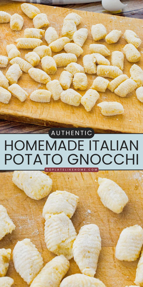 Add this Authentic Homemade Italian Potato Gnocchi to your best comfort food ideas for dinner! This gnocchi recipe is soft, pillow-like, and fluffy that tastes rustic. What an easy weeknight dinner recipe for the family! Gnudi Recipe, Recipe Ricotta, Gnocchi Recipes Easy, Gnocchi Recipes Homemade, Gnocchi Dishes, Homemade Pasta Recipe, Ricotta Gnocchi, Gnocchi Recipe, Homemade Gnocchi