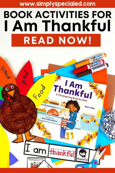 I love reading the Thanksgiving picture book, I Am Thankful, to my special ed students. I created a book companion that is leveled and differentiated for my special ed classroom. During literacy whole group, we can easily complete the story map and sequencing activity together. Vocabulary activities, reading comprehension activities, and sequencing activities are great to use during literacy small groups. Special education students will love the real picture visual craft that is a turkey craft! Thanksgiving Picture Books, Snowman At Night, Read Aloud Picture Books, Thankful Activities, Fine Motor Centers, Retelling Activities, Thanksgiving Readings, Special Education Lesson Plans, November Classroom