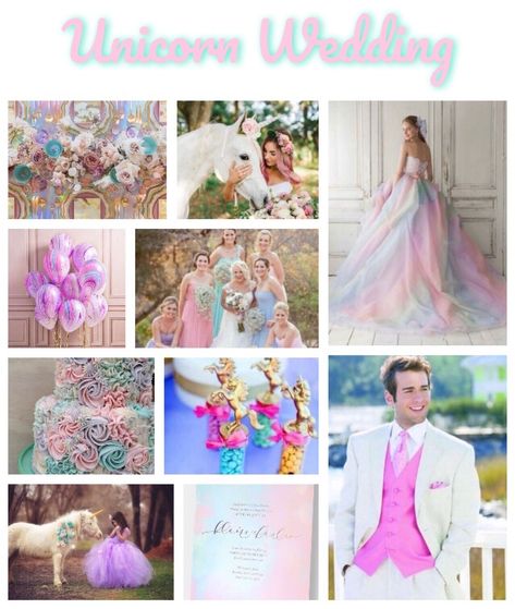 Unicorn Wedding Theme, Royal Fiveness, Rainbow Wedding Theme, Princess Wedding Theme, Wedding Rainbow, Pastel Wedding Colors, Unicorn Wedding, Unicorn Princess, 30th Wedding Anniversary