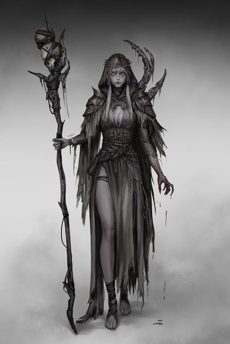 ArtStation - Witch of the Decayed Land Female Sorcerer, Dark Elves, Witch Characters, Character Fashion, Witch Design, Dungeons And Dragons Characters, Witch Art, Fairytale Art, Character Poses