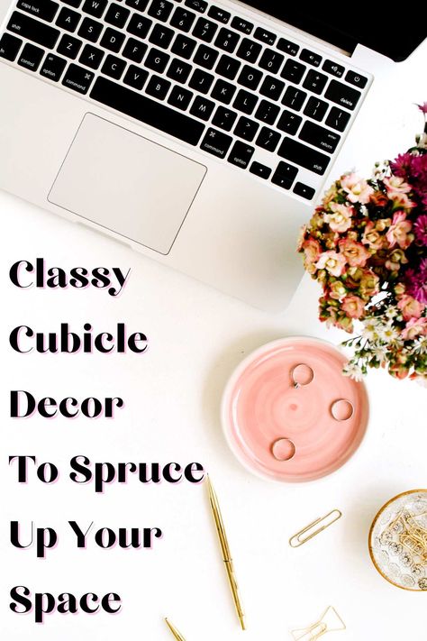 Classy Cubicle Decor To Spruce Up Your Space - Pink Pop Design Minimalist Office Cubicle, Office Cubicle Inspiration, Black And White Cubicle Decor Ideas, Witchy Cubicle Decor, Cube Decorating Ideas Cubicles, Cubicle Decor Office Modern, Modern Cubicle Decor, Cubicle Decor Office Professional, Cubical Inspiration