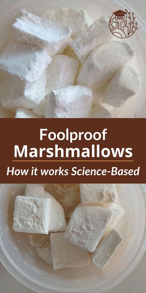 Marshmallows With Gelatin, Marshmallow Recipe With Egg Whites, Egg White Marshmallow Recipe, Marshmallow Without Gelatin, Homemade Marshmallow Recipe Easy, Gelatin Marshmallow Recipe, Agar Marshmallow Recipe, Marshmallow Recipe Without Gelatin, Marshmallow Science