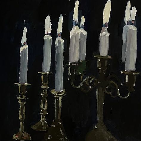 Moody Painting, Rennaissance Art, New Mommy, Painted Candles, Candle Light, Vintage Candles, Art Inspiration Painting, Ethereal Art, Painting Art Projects