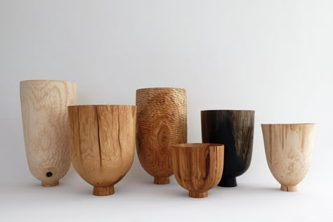 Wabi sabi wooden bowls and vessels handmade from sustainable British hardwoods. Wooden Vases, Wooden Objects, Wooden Things, Turned Wood, Japanese Ceramics, Wood Craft, Woodturning, Wooden Bowls, Lathe