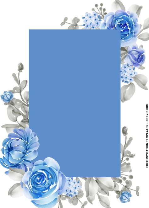 Nice 10+ Royal Blue Roses Wedding Invitation Templates           In recent years, the industry has moved and witnessed the emergence of modern etiquette. For example, now couples are leaving more casual type of... Blue Roses Wedding, Blank Wedding Invitation Templates, Royal Blue Roses, Royal Blue Wedding Invitations, Blank Wedding Invitations, Blue Template, Wedding Borders, Types Of Blue, Elegant Template