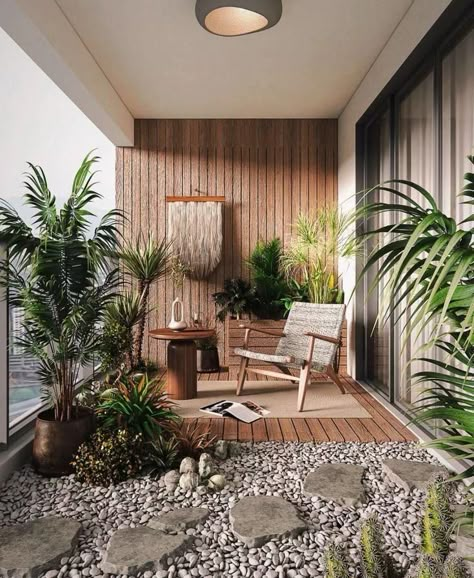 Zen Balcony Ideas, Japanese Balcony, Zen Balcony, Apartment Balcony Garden, Indoor Balcony, Balcony Design Ideas, Terrace Decor, House Balcony Design, Small Balcony Design