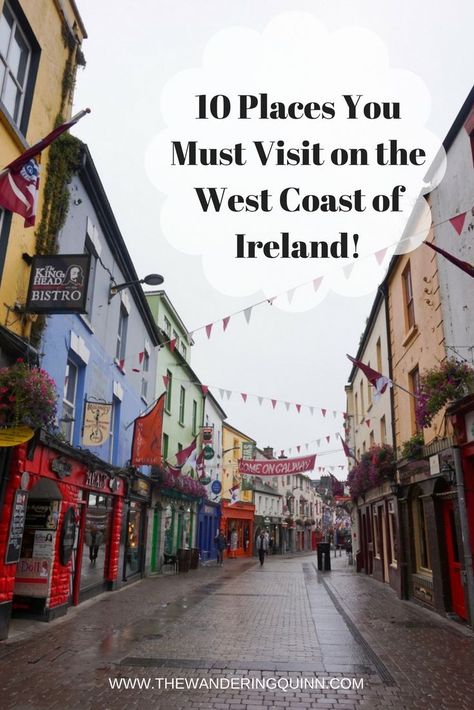 10 Places You Must Visit on the West Coast of Ireland. There is so much to do on the West Coast of Ireland from cities, to villages, to the countryside and the dramatic coastline, here are my suggestions on what to do and where to go on the West Coast of Ireland! #discoverireland #ireland #irelandroadtrip #westcoastofireland West Ireland, Backpacking Ireland, Ireland Hotels, Ireland Road Trip, Coast Of Ireland, West Coast Of Ireland, Greece Travel Guide, Travel Ireland, Ireland Vacation