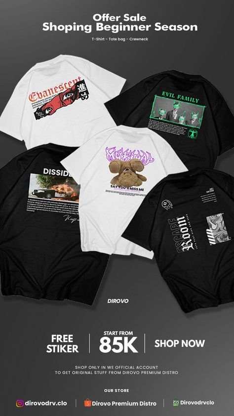 Streetwear T-Shirt Design Ideas [Original by Dirovo] T shirt #tshirt t-shirt #t_shirt t shirts #tshirts t-shirts #t_shirts T shirt design #tshirtdesign T-shirt designs #t_shirtdesign T shirts designs #tshirtsdesigns 3.1123 Tshirt Catalog Design, Black Shirt Streetwear, Clothing Drop Instagram Post, Tshirt Instagram Post Ideas, Tshirt Promotion Ideas, Clothes Poster Design, Tshirt Ads, Tshirt Layout, Advertising Clothing