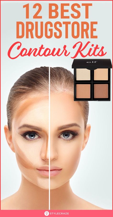 Makeup Highlight And Contour, Best Drugstore Highlighter And Contour, How To Do Makeup Contouring, What To Use For Contouring, Drugstore Makeup Contour, Contour Kit For Beginners, How To Highlight And Contour For Beginners, Using Contour Palette, Simple Makeup Contouring