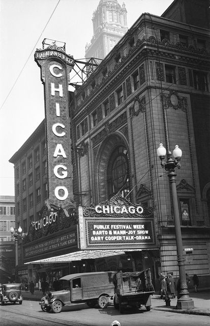 1930s chicago images | Chicago, Theatre, Chicago, IL - 1930 | Flickr - Photo Sharing! Chicago Gangsters 1930s, Black And White Chicago Photography, 1920s Chicago Speakeasy, 1920s Chicago Aesthetic, Chicago Old Town, 1930s Chicago, 1920s Chicago, 1930s Aesthetic, Christus Tattoo