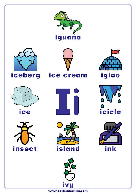 Letter I Worksheets, Flash Cards, Coloring Pages Letter I Words Preschool, I Pictures Letter, I Words For Kids, Letter I For Preschoolers, The Letter I Preschool, Letter I Worksheets Kindergarten, Letter I Flashcards, I Is For, Letter I Worksheets For Preschoolers