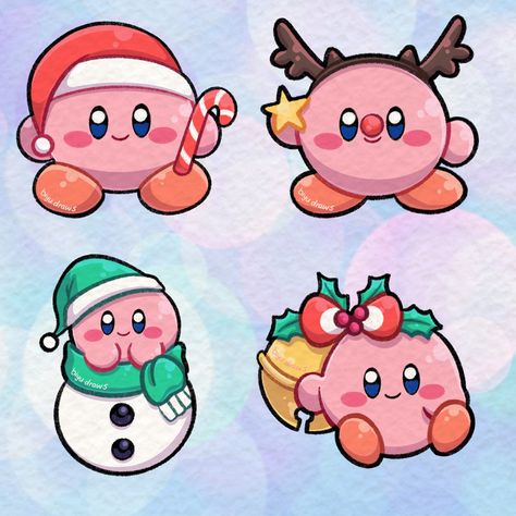 ♡ biyu ♡ on Twitter: "hello december! ❄️ have some winter kirbys! 💖… " Christmas Pfp Trio, Christmas Pfp Aesthetic Cartoon, Christmas Pfp Black, Christmas Pfp Funny, Christmas Pfp Hello Kitty, Pfp Aesthetic Hello Kitty, Hello Kitty Christmas Pfp, Kirby Art Nintendo, Pink Hello Kitty Christmas