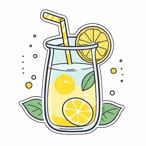 Lemonade Clipart, Drink Cartoon, Symmetry Photography, Drink Clipart, Lemon Drawing, Lemonade Illustration, Honey Lemonade, School Magazine, Chrismas Cards