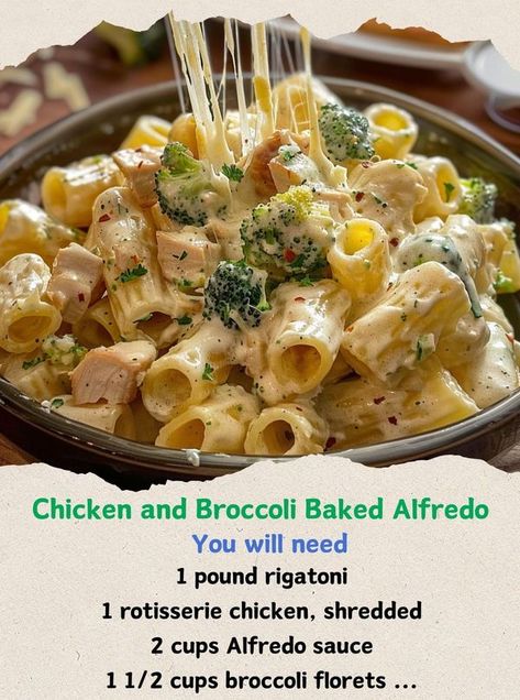 Alexander's Recipes Brocolli Chicken Alfredo Pasta, Brocolli Chicken Pasta Casserole, Chicken Brocolli Alfredo, Baked Chicken Alfredo Pasta Broccoli, Southern Living Pasta Chicken Broccoli Bake, Broccoli Alfredo, Broccoli Bake, Boiling Pasta, Chicken Salad Sandwich