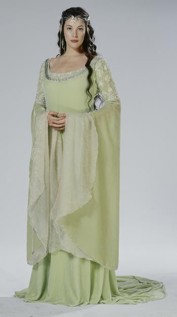 Arwen Costume, Arwen Dress, Coronation Gown, Lotr Costume, Elven Dress, Elf Dress, Green Gown, Liv Tyler, Medieval Dress