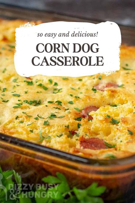 Corn Dog Casserole Recipes, Corndog Casserole Jiffy, Corn Dog Casserole Jiffy, What To Have With Hot Dogs, Corn Dog Casserole, Hot Dog Casserole Recipes, Jiffy Corn Dogs, Baked Corn Dogs, Cornbread Dishes