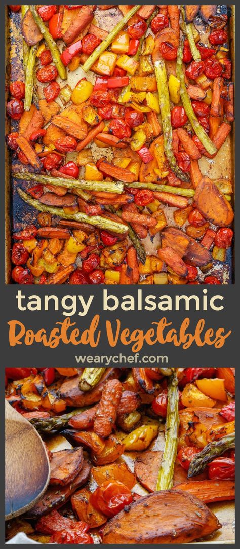 Balsamic Roasted Vegetables, Carrots And Asparagus, Dieting Recipes, Potatoes Carrots, Vegetable Side, Mixed Vegetables, Grilled Vegetables, Roasted Veggies, Veggie Dishes