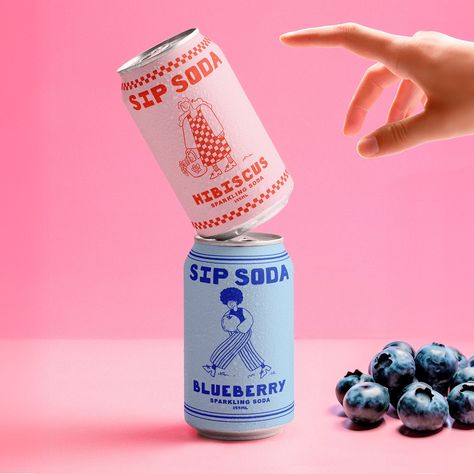 Say hello to Sip Soda’s Blueberry Flavour! All-natural, zero sugar, and bursting with juicy blueberry goodness. 🫐✨ At Studio Lily Kate, we’ve crafted a fun and vibrant can design to match the refreshing taste. Creating unique branding and packaging for FMCG products is what we do best! Need a standout look for your product? Let’s make it happen! 💙 . . . . . #PackagingDesign #SodaPackaging #SipSoda #BlueberryFlavour #BrandIdentity #FMCGDesign #CreativePackaging #GraphicDesigner #Illustrat... Can Drink Design Packaging, Can Branding Design, Soda Brand Design, Soda Can Packaging, Cocktail Can Design, Soda Branding Design, Soda Bottle Design, Drink Branding Design, Beverage Can Design