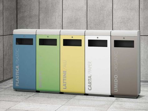 Recycle Bin Design, Office Recycling Bins, Bin Design, Recycle Bins, Water Collection System, Urban Furniture Design, Wayfinding Signage Design, Litter Bin, Recycling Information