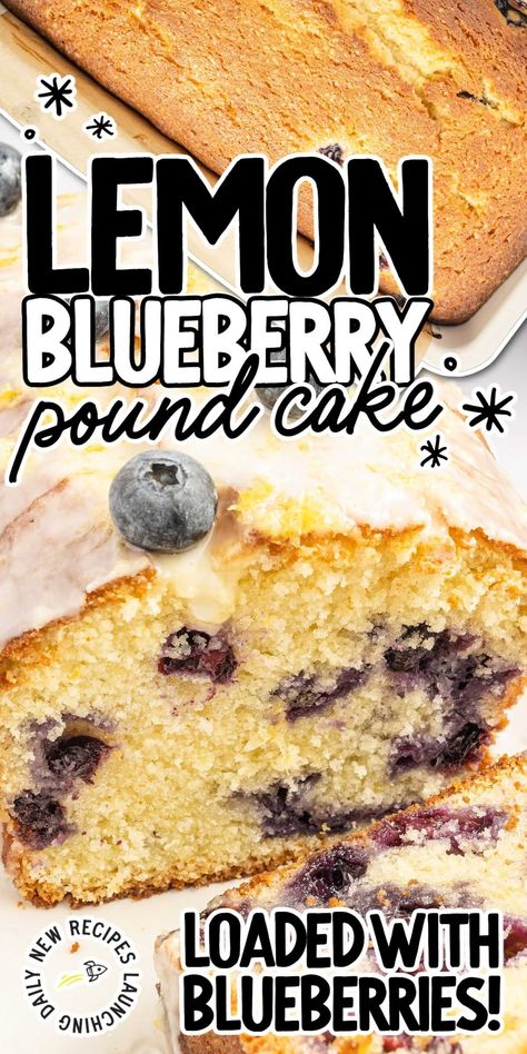 Enjoy the fresh, vibrant taste of Lemon Blueberry Pound Cake. This easy recipe features fresh blueberries and lemon zest, perfect for any occasion! Easy Blueberry Cake Recipes, Blueberry Pound Cake Recipe Easy, Blueberry Sour Cream Pound Cake, Blueberry Lemon Bread, Fresh Blueberry Recipes, Lemon Blueberry Pound Cake, Blueberry Shortcake, Lime Pound Cake, Blueberry Pound Cake