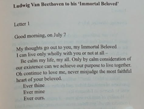 Ludwig Van Beethoven - Immortal Beloved Love Letters From Great Men, Beethoven Quotes, Immortal Beloved, Beloved Quotes, Inspirational Words Of Wisdom, Ludwig Van Beethoven, Bible Promises, Soulmate Quotes, Great Men