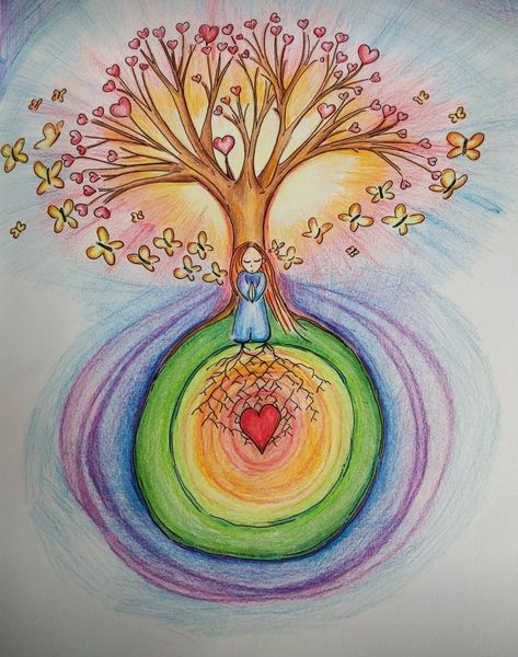 Drawing Ideas 2023, Painting Drawing Ideas, Spiritual Art Painting, Inner Peace Art, Spiritual Drawings, Mother Earth Art, Art Healing, Cute Easy Paintings, Oil Painting Lessons