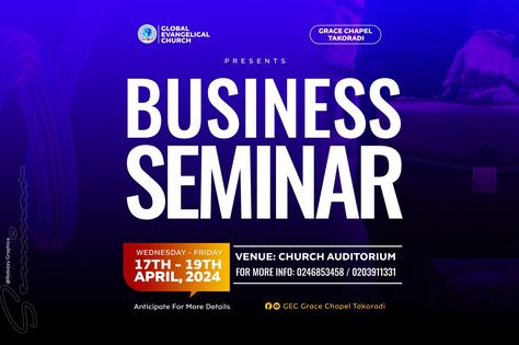 Business Seminar Flyer Design, Seminar Flyer Design, Seminar Flyer, Business Seminar, Church Media Design, Church Flyer Design, Graphic Design Flyer, Church Graphic Design, Church Flyer