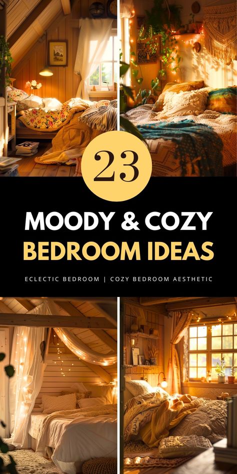 Find the best moody bedroom ideas to create a vibey apartment or cozy aesthetic. Dive into lighting ideas, earthy palettes, and dreamy room paint colors. From Japandi to eclectic styles, small rooms to master decor, get inspired now—save this pin! Moody Cozy Bedroom, Vibey Apartment, Moody Bedroom Ideas, Earthy Vibes, Fall Bedroom Ideas, Earthy Bedroom, Warm Bedroom, Cozy Bedroom Ideas, Bedroom Aesthetics