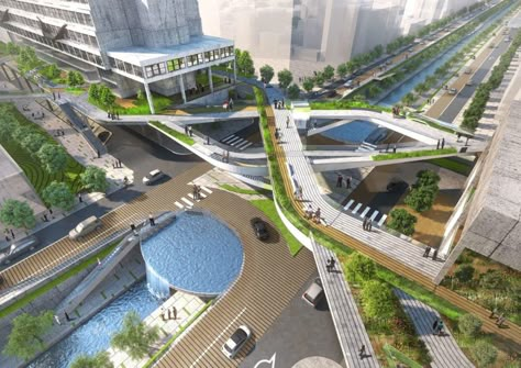 Seun City Walk | Avoid Obvious Architects - Arch2O.com Cities Skylines, Renzo Piano, Green Architecture, Pedestrian Bridge, Bridge Design, Landscape Plans, Urban Architecture, Futuristic City, Future City